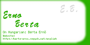 erno berta business card